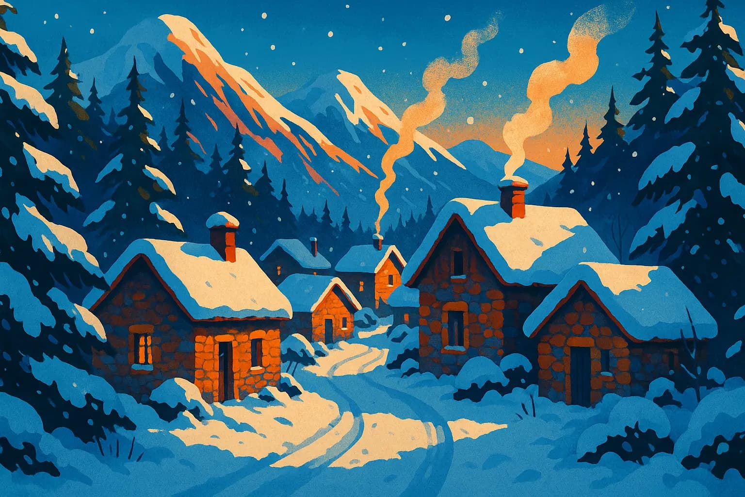 Les villages de montagne en hiver