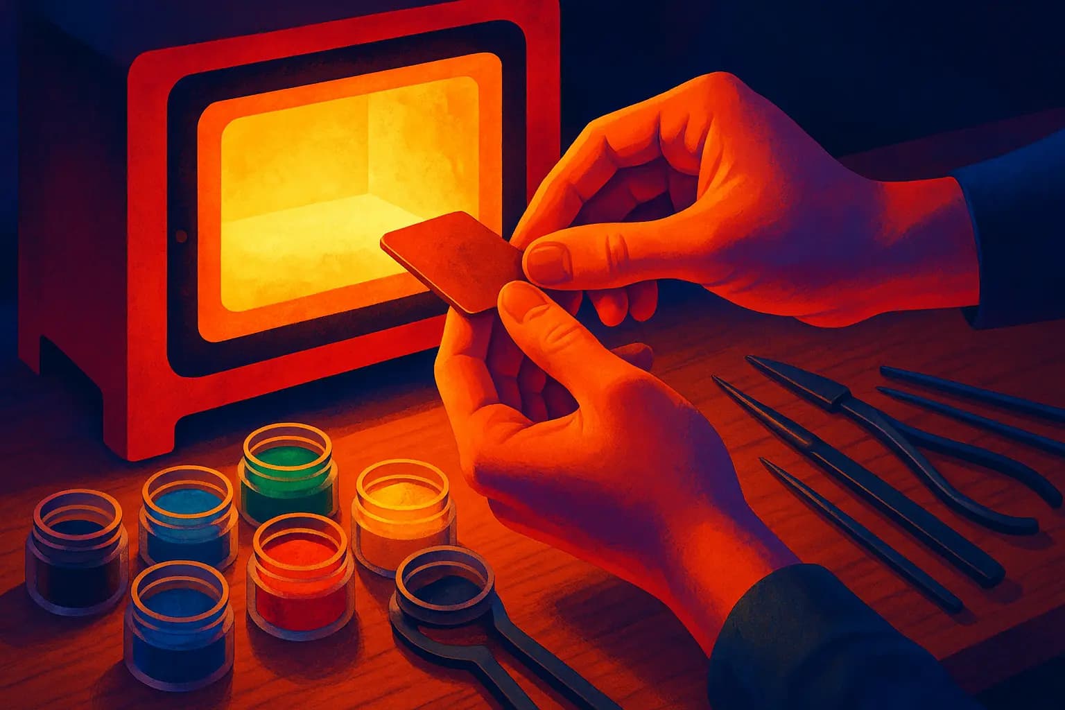 El arte del esmalte sobre metal: cuando el fuego se convierte en color