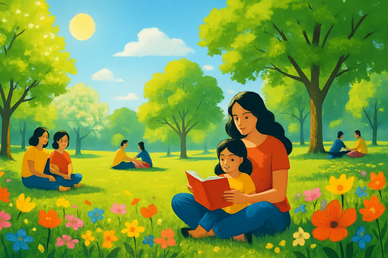 El parque en primavera