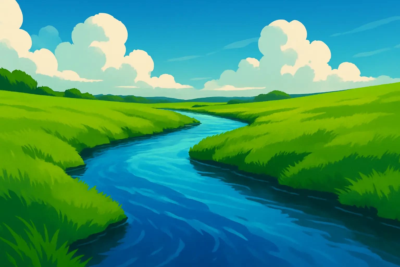 El río y el agua limpia