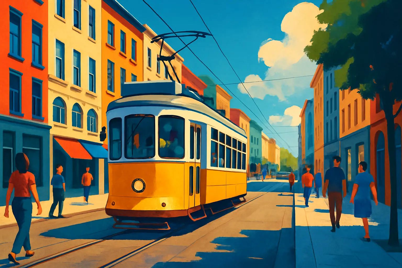 Mit der Straßenbahn durch die Stadt